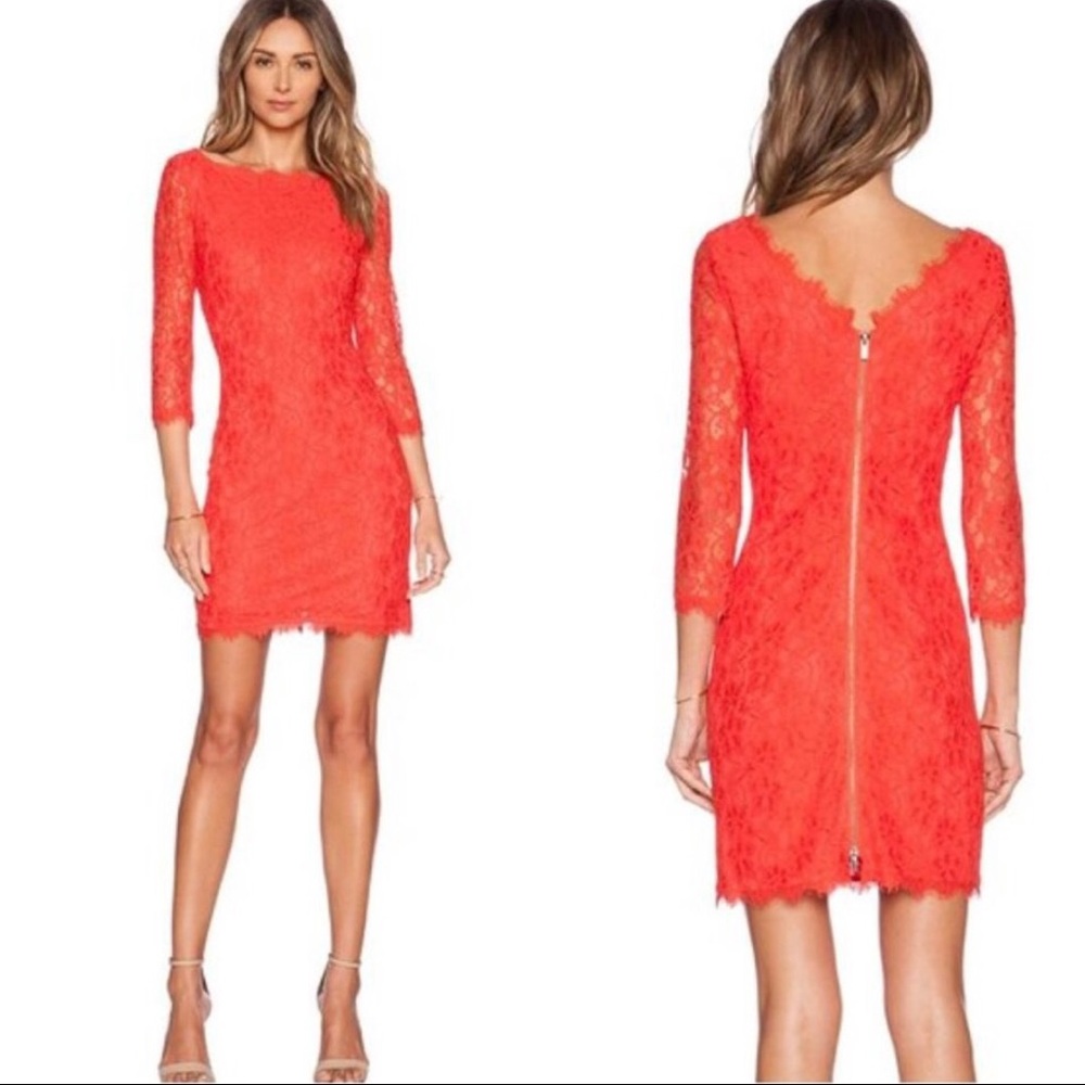 Diane von Furstenberg Red Zarita Sheath Dress size 10